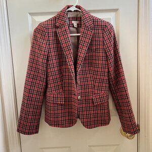 J. Crew Red Plaid Blazer Size 2